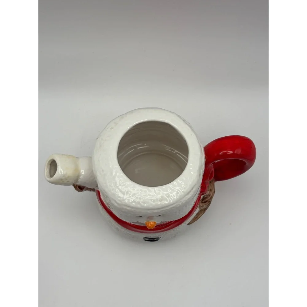 Vintage 3 Piece Ceramic Stacking Snowman Teapot Mug Set Christmas Holiday Decor
